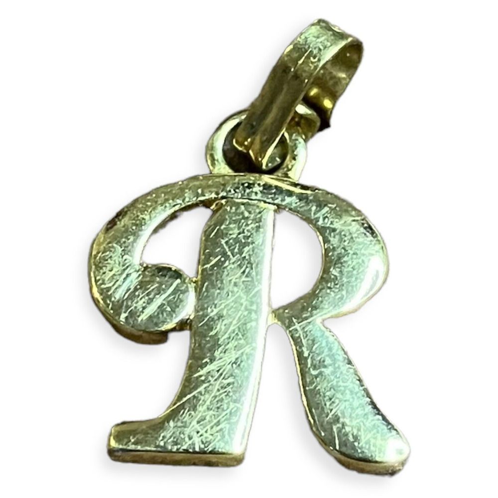DIY Jewelry Craft Gold Tone Small Letter R‎ Necklace Pendant Bracelet Charm Gift